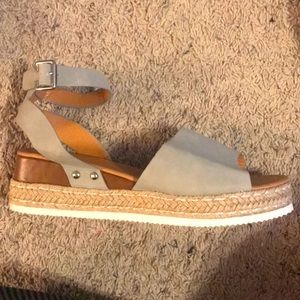 Grey platform sandal